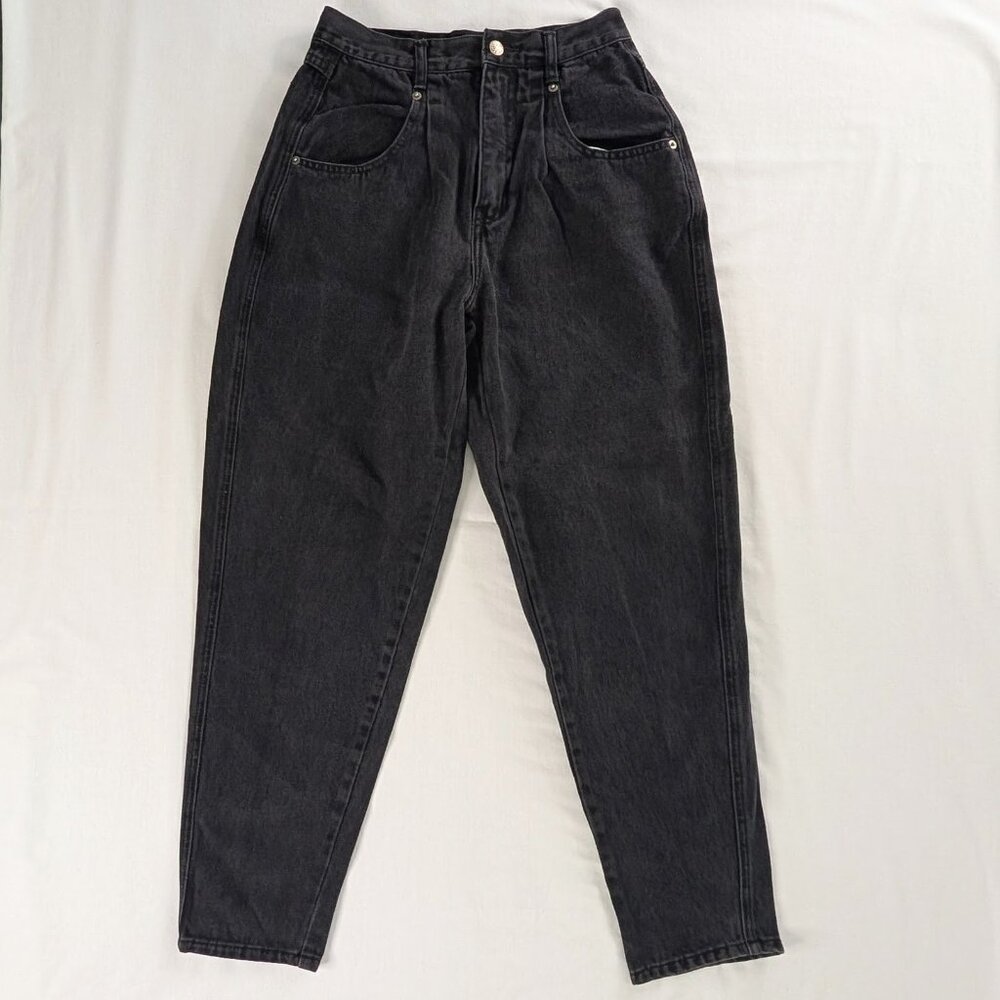 VTG Black Denim Brittania 90s Tapered Leg High Rise Jeans